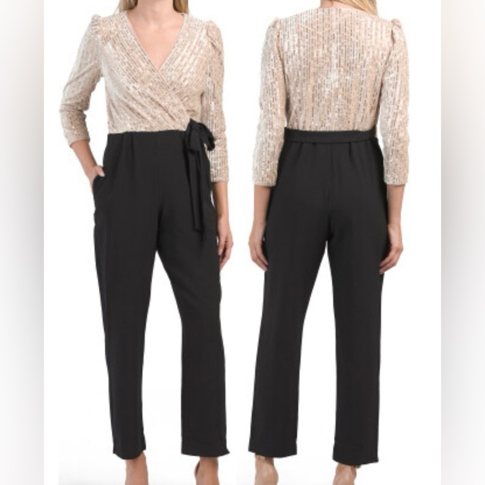 Julia Jordan Women’s Sequined Top Jumpsuit Size 4 - Picture 7 of 9